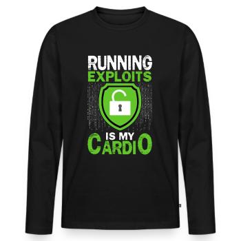 Cybersecurity, Hacking, IT - Men's Premium Organic Long Sleeve Shirt - black - Front - Nico (187cm)