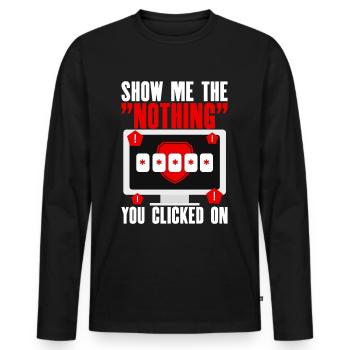 Cybersecurity, Hacking, IT - Men's Premium Organic Long Sleeve Shirt - black - Front - Nico (187cm)