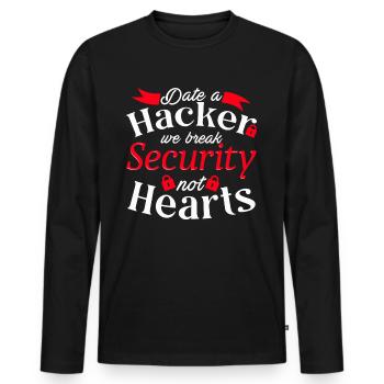 Cybersecurity, Hacking, IT - Men's Premium Organic Long Sleeve Shirt - black - Front - Nico (187cm)