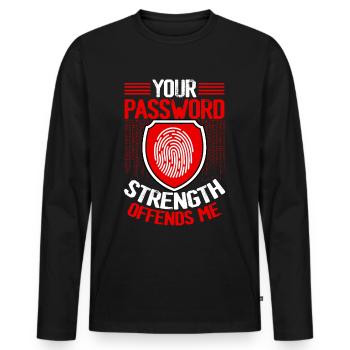 Cybersecurity, Hacking, IT - Men's Premium Organic Long Sleeve Shirt - black - Front - Nico (187cm)