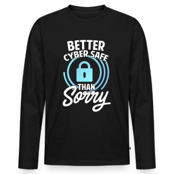 Cybersecurity, Hacking, IT - Men's Premium Organic Long Sleeve Shirt - black - Front - Nico (187cm)