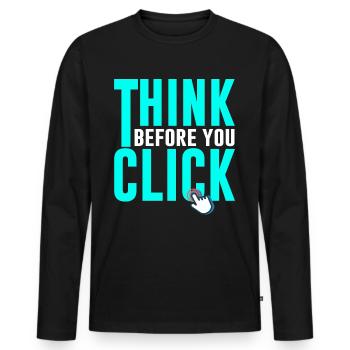 Cybersecurity, Hacking, IT - Men's Premium Organic Long Sleeve Shirt - black - Front - Nico (187cm)