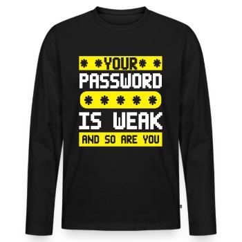 Cybersecurity, Hacking, IT - Men's Premium Organic Long Sleeve Shirt - black - Front - Nico (187cm)