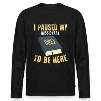 Missionnaire mormon SDJ - T-shirt manches longues Premium bio Homme - noir - Devant - Nico (187cm)