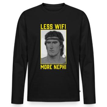 Missionnaire mormon SDJ - T-shirt manches longues Premium bio Homme - noir - Devant - Nico (187cm)