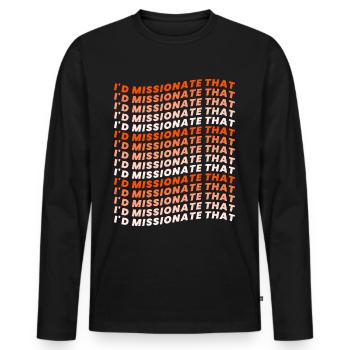 Missionnaire mormon SDJ - T-shirt manches longues Premium bio Homme - noir - Devant - Nico (187cm)