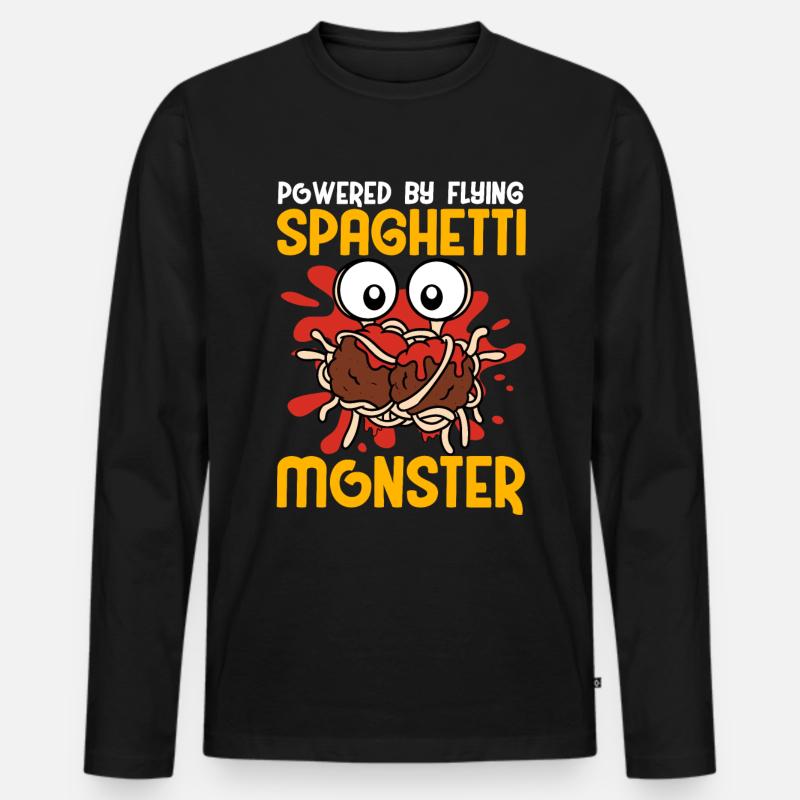 FSM Pastafarian - Männer Premium Bio Langarmshirt - Schwarz