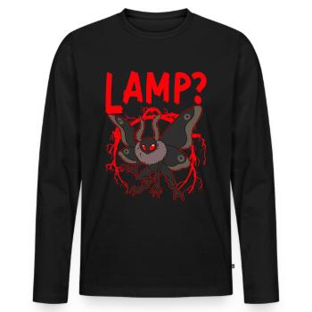 Mothman Kryptide Folklore - Männer Premium Bio Langarmshirt - Schwarz - Vorne - Nico (187cm)