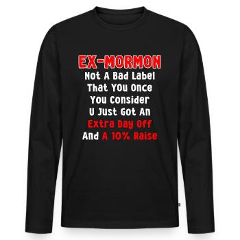 Post-Mormon Exmo - T-shirt manches longues Premium bio Homme - noir - Devant - Nico (187cm)