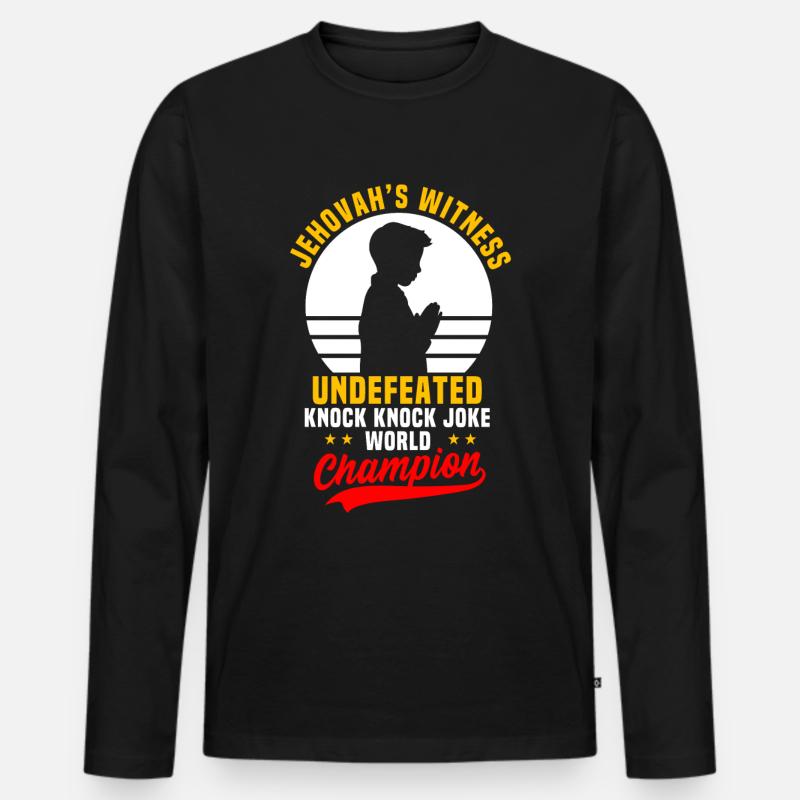 JW - Männer Premium Bio Langarmshirt - Schwarz