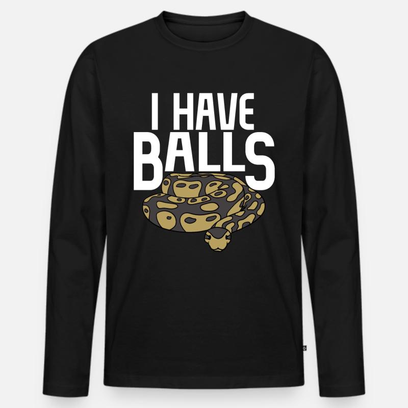 Serpent python boule - T-shirt manches longues Premium bio Homme - noir