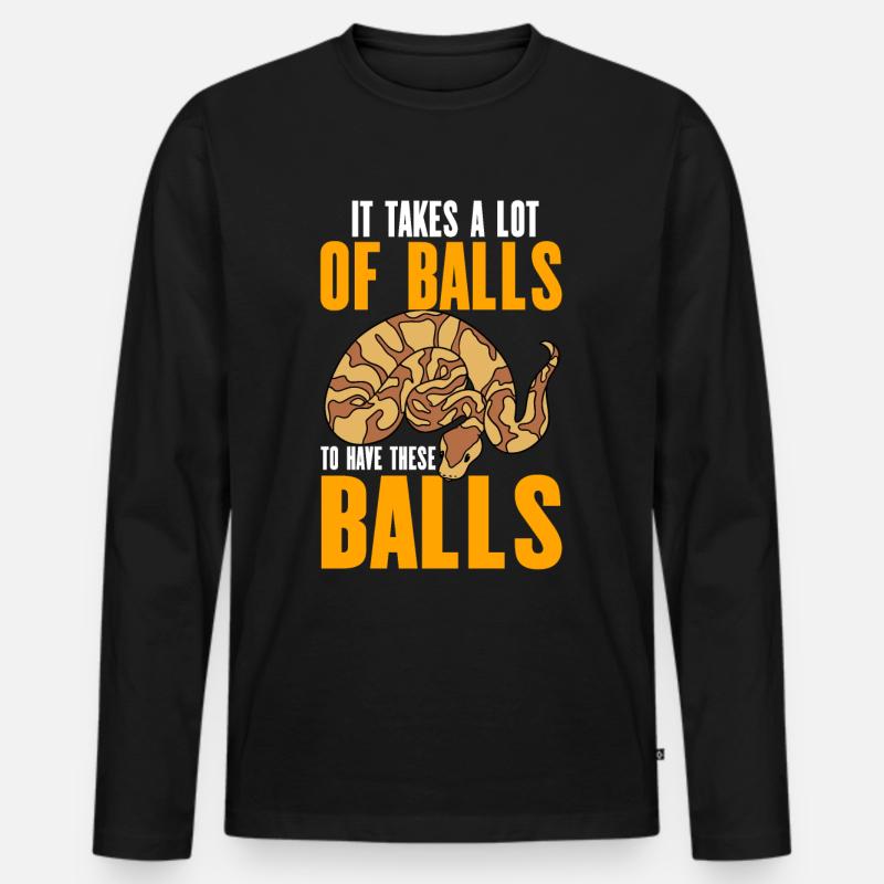 Kugelpython Schlange - Männer Premium Bio Langarmshirt - Schwarz