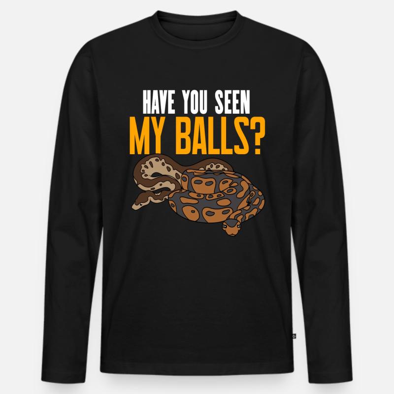 Ball Python Snake - Men's Premium Organic Long Sleeve Shirt - black