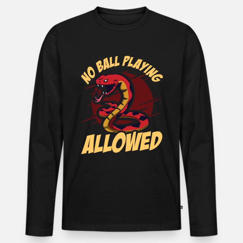 Kugelpython Schlange - Männer Premium Bio Langarmshirt - Schwarz