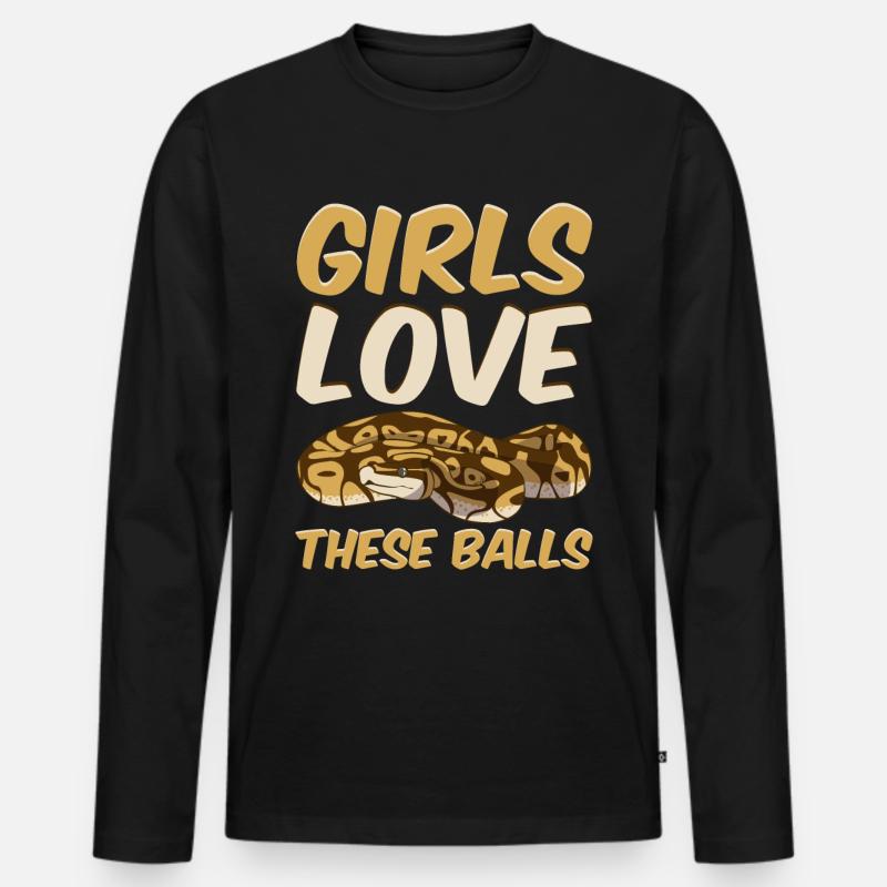 Ball Python Snake - Men's Premium Organic Long Sleeve Shirt - black