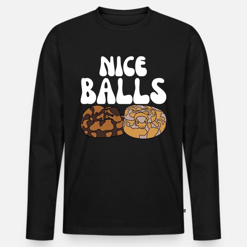 Ball Python Snake - Men's Premium Organic Long Sleeve Shirt - black