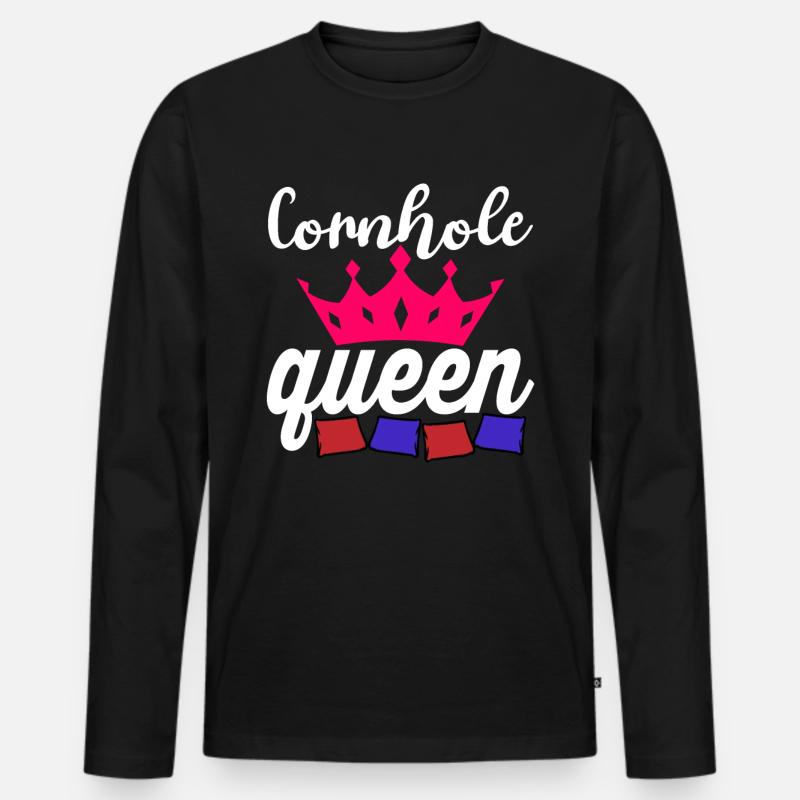 Mais-Loch - Männer Premium Bio Langarmshirt - Schwarz