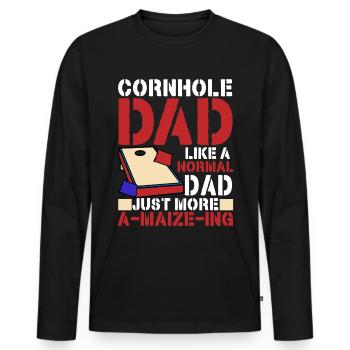 Corn Hole - Men's Premium Organic Long Sleeve Shirt - black - Front - Nico (187cm)