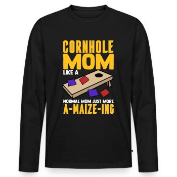 Corn Hole - Men's Premium Organic Long Sleeve Shirt - black - Front - Nico (187cm)