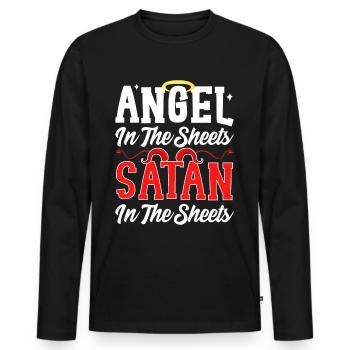 Funny Satanism - Men's Premium Organic Long Sleeve Shirt - black - Front - Nico (187cm)