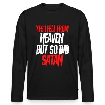 Funny Satanism Satan - Men's Premium Organic Long Sleeve Shirt - black - Front - Nico (187cm)