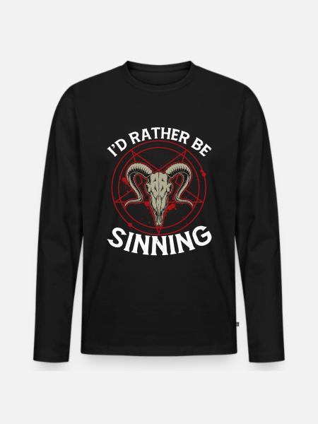 Funny Satanism Satanic Satan - Men's Premium Organic Long Sleeve Shirt - black