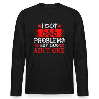 Funny Satanism Satanic - Men's Premium Organic Long Sleeve Shirt - black - Front - Nico (187cm)