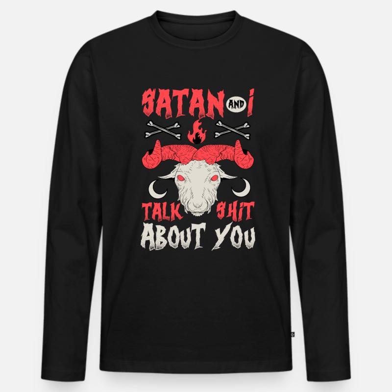 Lustiger Satanismus Satanisch - Männer Premium Bio Langarmshirt - Schwarz