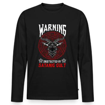 The Merry Satan - Men's Premium Organic Long Sleeve Shirt - black - Front - Nico (187cm)