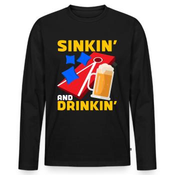 Cornhole corn hole - Men's Premium Organic Long Sleeve Shirt - black - Front - Nico (187cm)