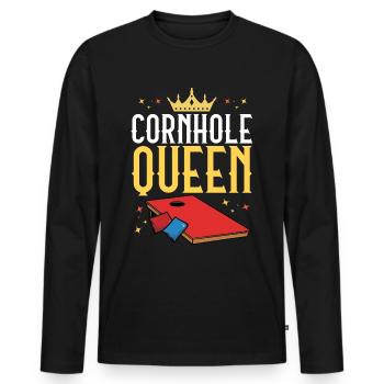 Corn Hole - Men's Premium Organic Long Sleeve Shirt - black - Front - Nico (187cm)