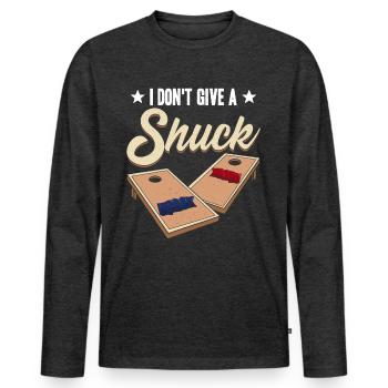 Lustiges Cornhole Corn Hole - Männer Premium Bio Langarmshirt - Anthrazit meliert - Vorne - Nico (187cm)
