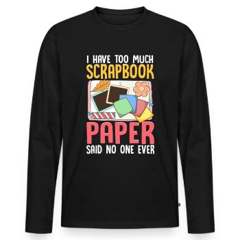 Scrapbooking Scrapbooker - T-shirt manches longues Premium bio Homme - noir - Devant - Nico (187cm)