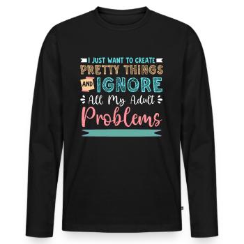 Scrapbooking Scrapbooker - T-shirt manches longues Premium bio Homme - noir - Devant - Nico (187cm)