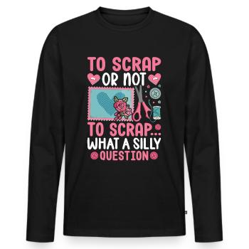 Scrapbooking Scrapbooker - T-shirt manches longues Premium bio Homme - noir - Devant - Nico (187cm)