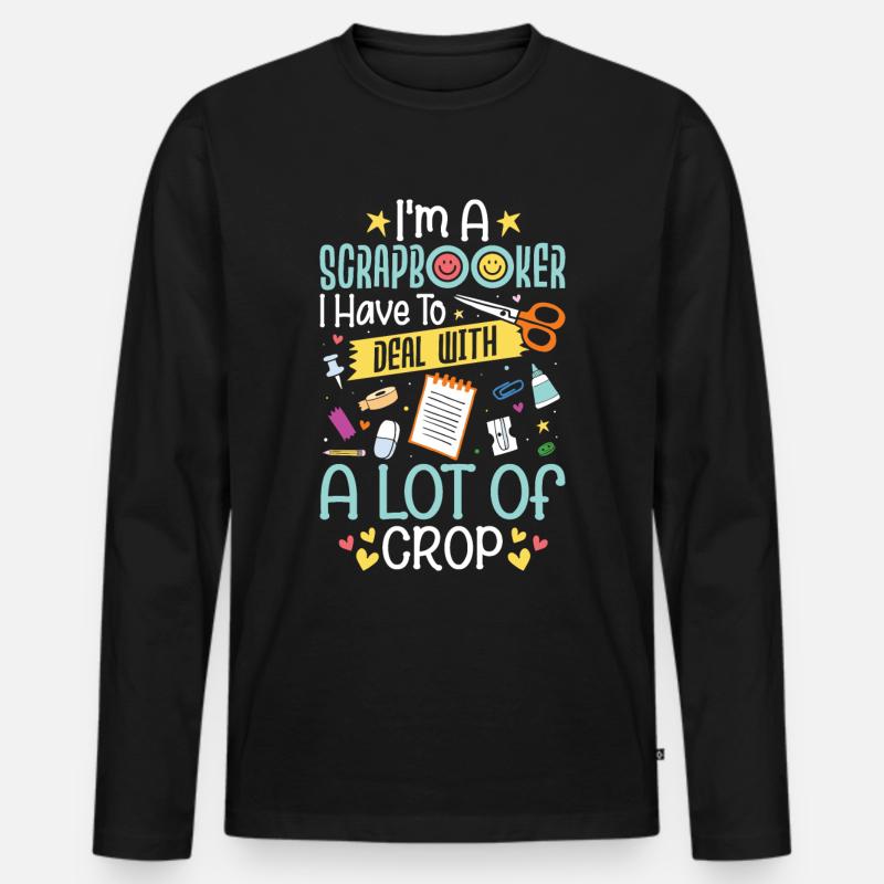 Scrapbooking - Männer Premium Bio Langarmshirt - Schwarz