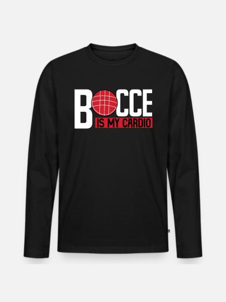 Funny bocce player - Men's Premium Organic Long Sleeve Shirt - black