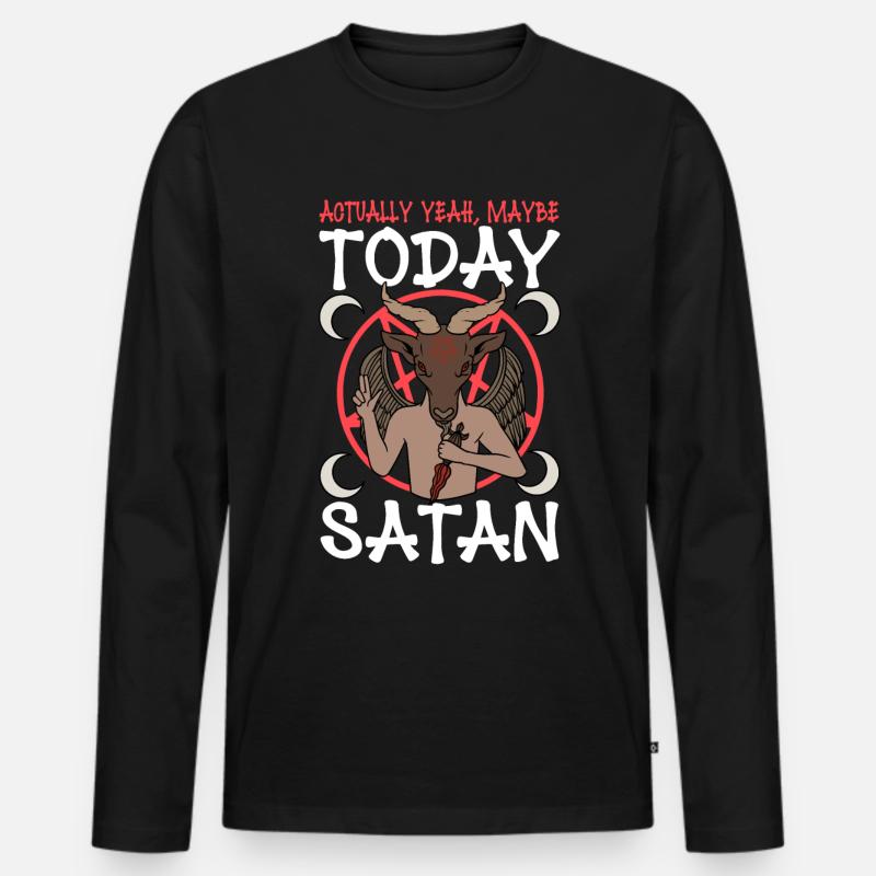 Satanischer Satanismus - Männer Premium Bio Langarmshirt - Schwarz