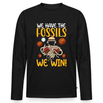 Fliegendes Spaghettimonster FSM - Männer Premium Bio Langarmshirt - Schwarz - Vorne - Nico (187cm)