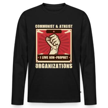 Atheism - Men's Premium Organic Long Sleeve Shirt - black - Front - Nico (187cm)