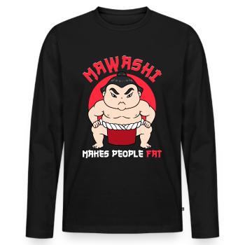 Sumo-Ringer Sumo-Ringen - Männer Premium Bio Langarmshirt - Schwarz - Vorne - Nico (187cm)
