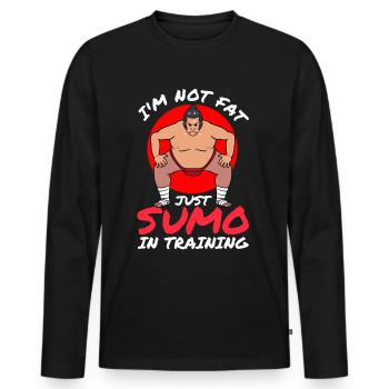 Sumo-Ringer Sumo-Ringen - Männer Premium Bio Langarmshirt - Schwarz - Vorne - Nico (187cm)