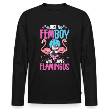 Cross Dressing - Männer Premium Bio Langarmshirt - Schwarz - Vorne - Nico (187cm)