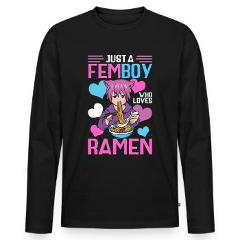 Cross Dressing - Männer Premium Bio Langarmshirt - Schwarz - Vorne - Nico (187cm)