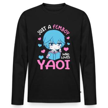 Cross Dressing - Männer Premium Bio Langarmshirt - Schwarz - Vorne - Nico (187cm)