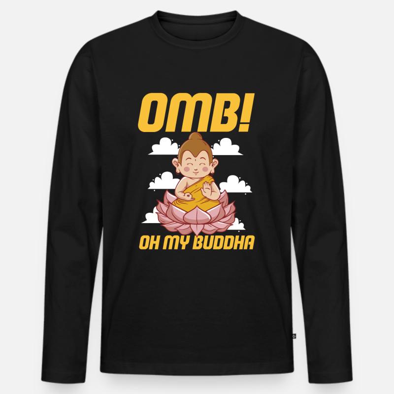 Buddhismus Buddhist - Männer Premium Bio Langarmshirt - Schwarz
