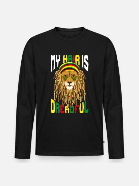 Rastafari Rastafarian Rasta - Men's Premium Organic Long Sleeve Shirt - black