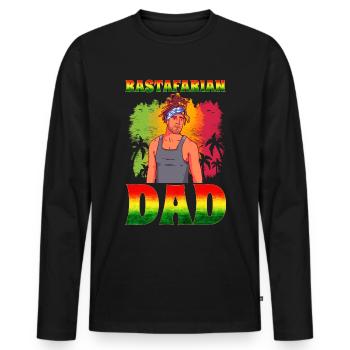 Rastafari Rasta - Männer Premium Bio Langarmshirt - Schwarz - Vorne - Nico (187cm)
