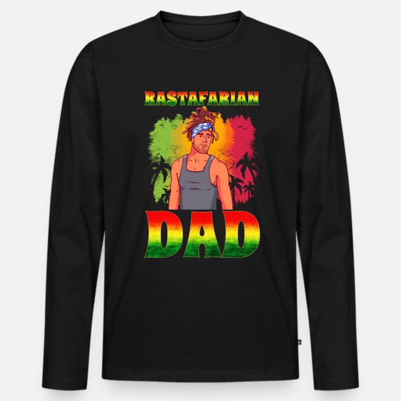 Rastafari Rasta - Männer Premium Bio Langarmshirt - Schwarz