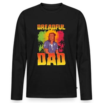 Rastafari Rastafarian Rasta - T-shirt manches longues Premium bio Homme - noir - Devant - Nico (187cm)